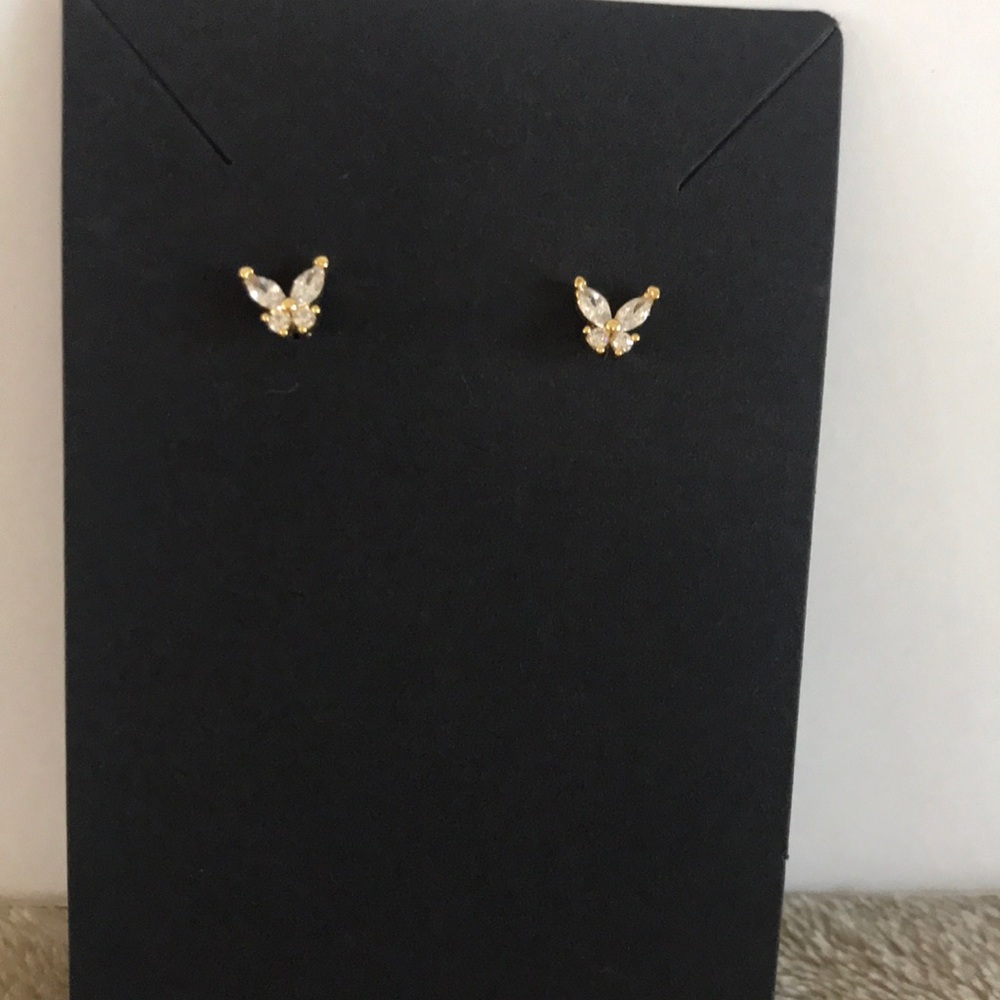 Elegant Gold and Silver Butterfly Earrings